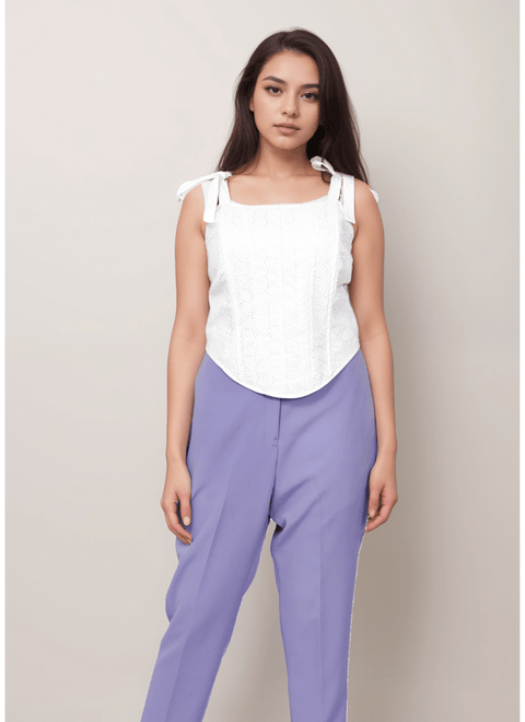 White Broderie Anglaise Corset Top