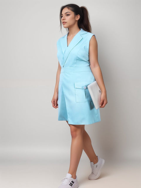 Mint Green Overlap Straight Fit Dress