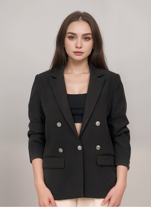 Black Double Breasted Jacket