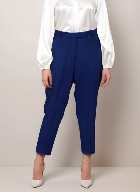 Classic Tapered Navy Blue Trousers