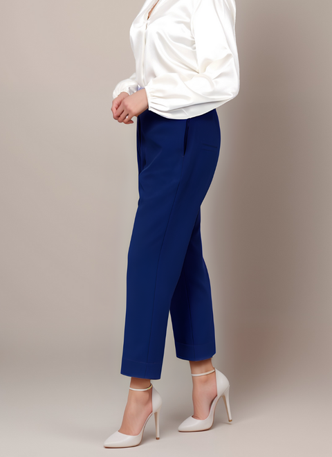 Classic Tapered Navy Blue Trousers