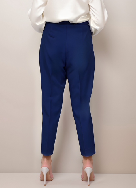 Classic Tapered Navy Blue Trousers