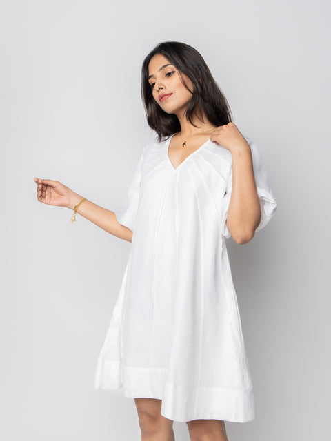 WHITE A-LINE DRESS
