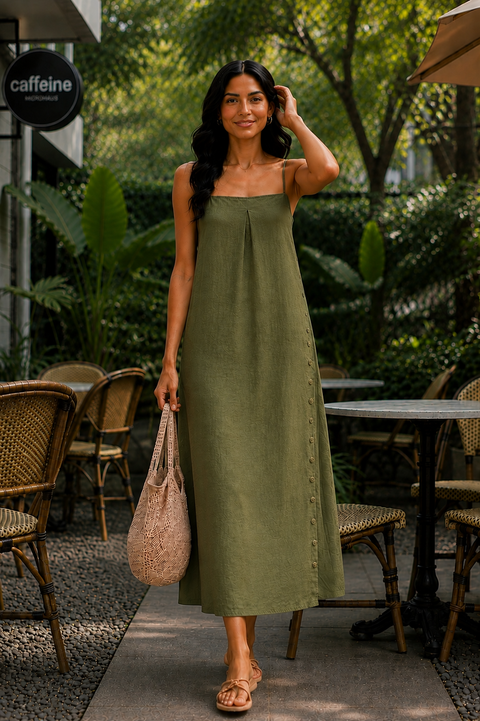 MINT GREEN LINEN DRESS
