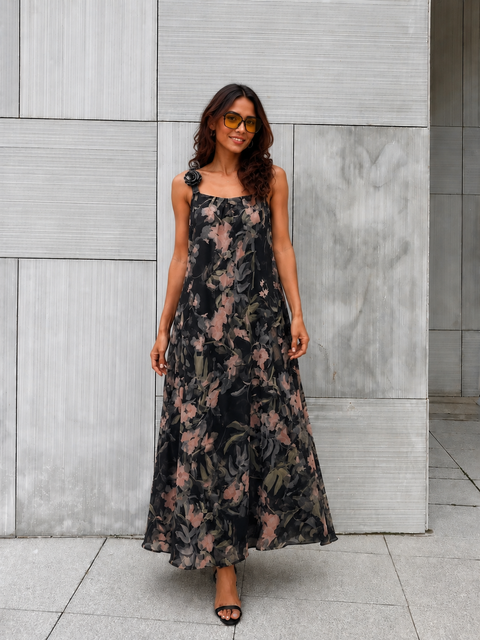BLACK FLORAL DRESS
