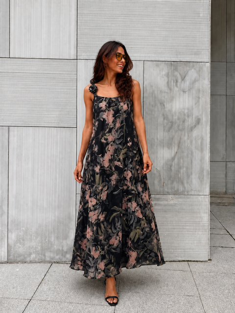 BLACK FLORAL DRESS
