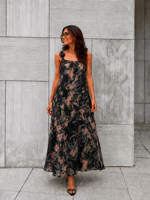 BLACK FLORAL DRESS