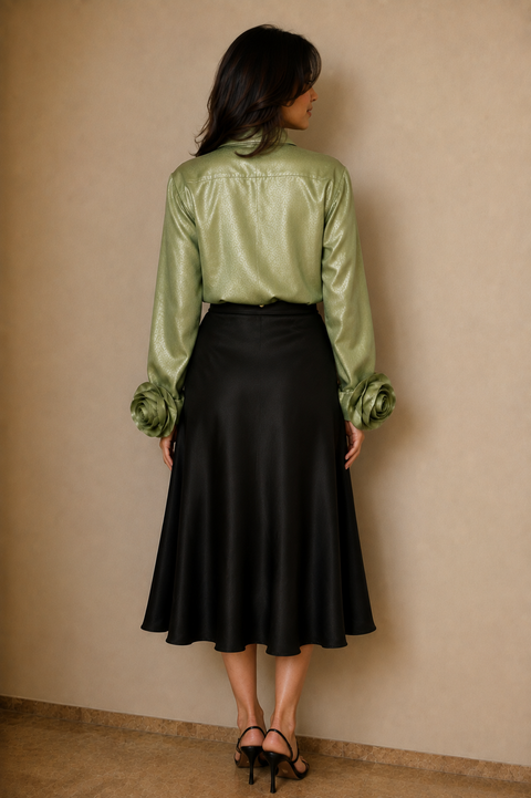 GREEN ROSETTE SHIRT