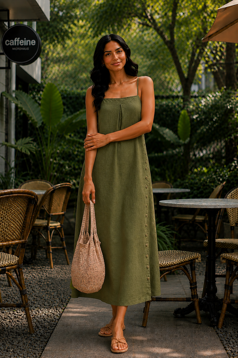 MINT GREEN LINEN DRESS
