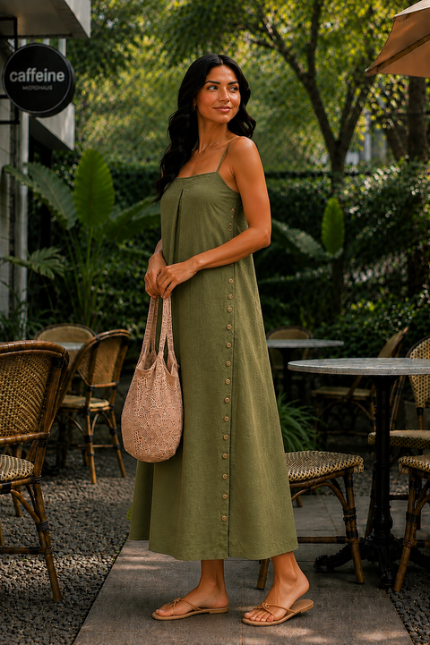 MINT GREEN LINEN DRESS