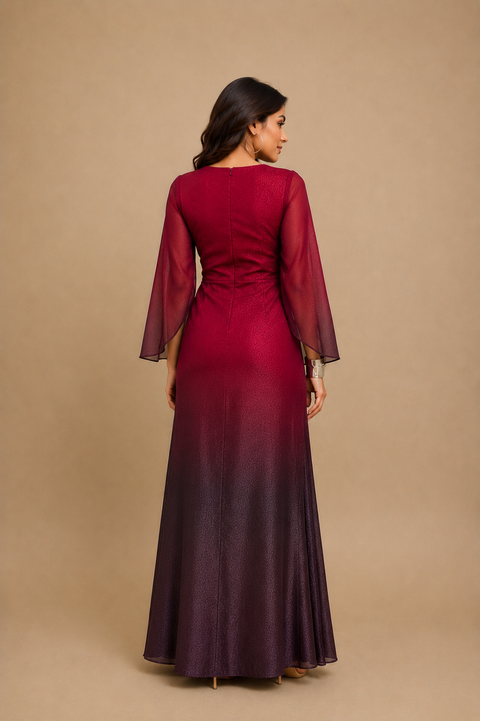 WINE SHADED DRESS