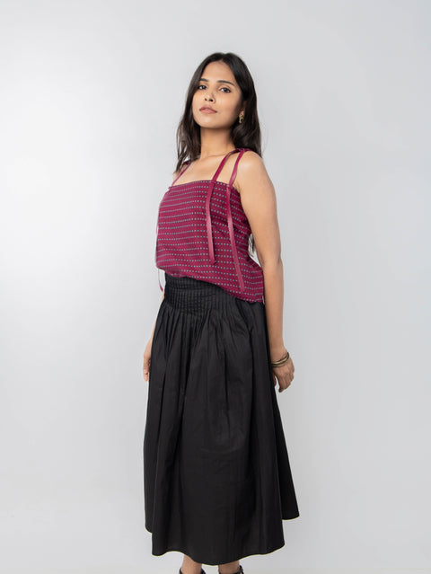 Maroon Polka Dot Top