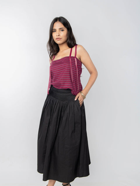 Maroon Polka Dot Top