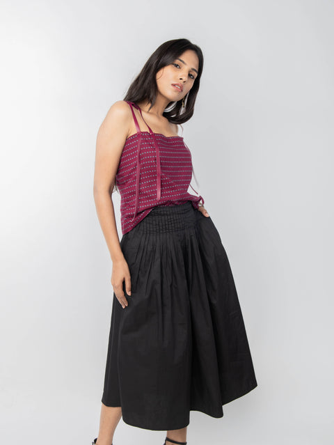 Maroon Polka Dot Top