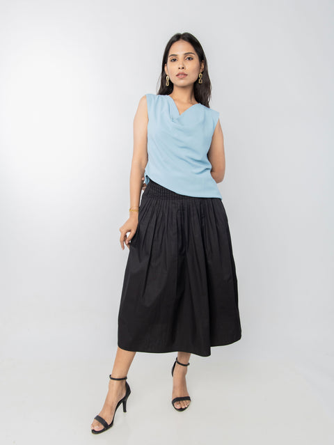 BLUE GATHERD TOP