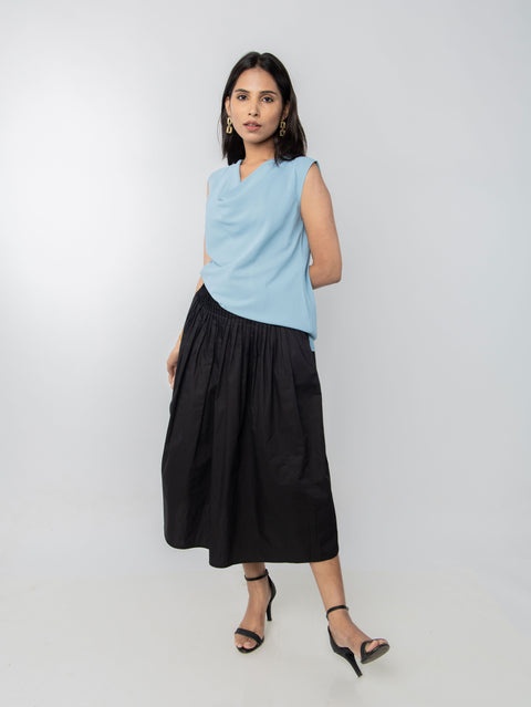 BLUE GATHERD TOP