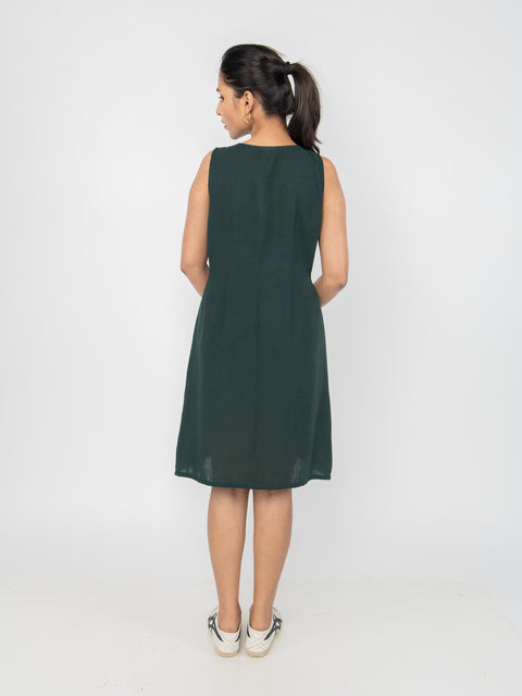 Green Linen Dress