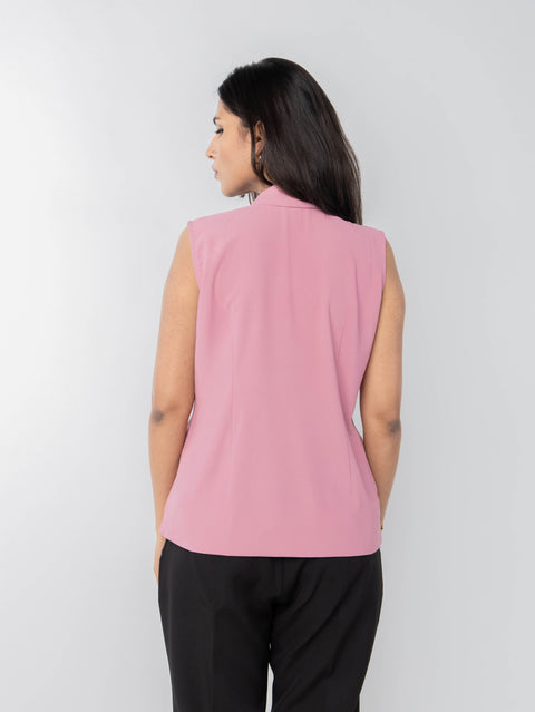 PINK OVERLAP TOP