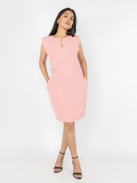 PEACH STRAIGHT FIT DRESS