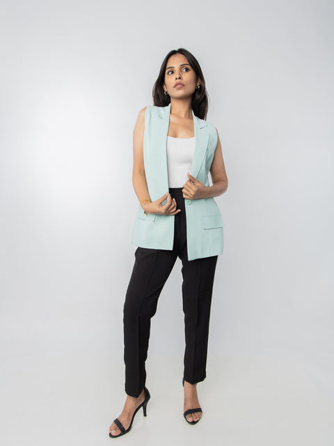 MINT GREEN SLEEVELESS JACKET