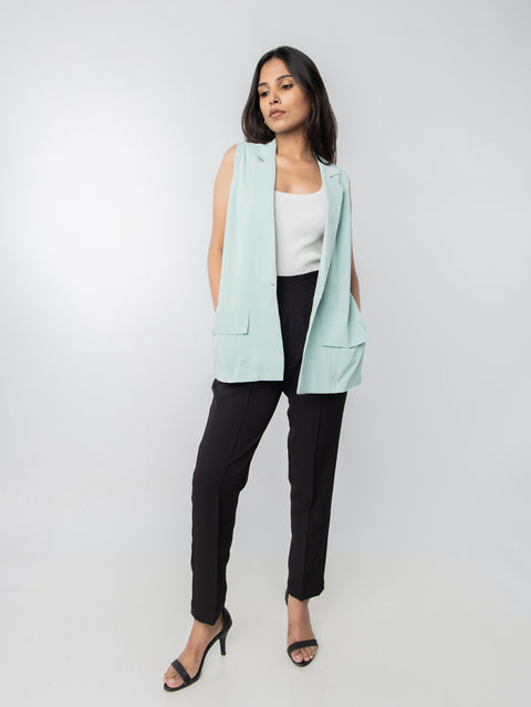MINT GREEN SLEEVELESS JACKET