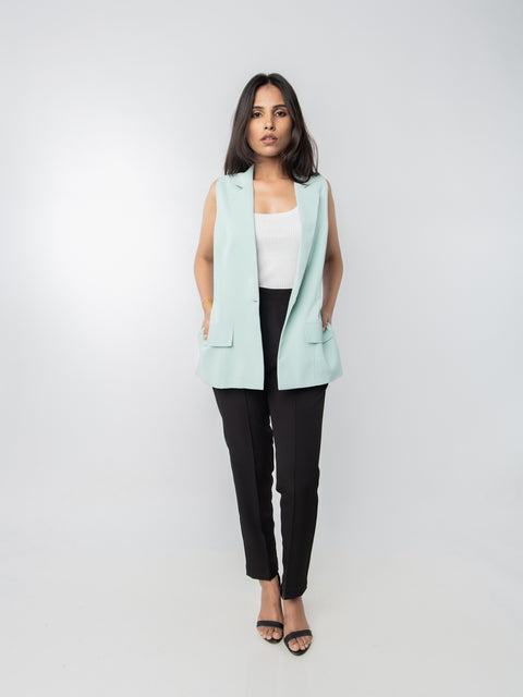 MINT GREEN SLEEVELESS JACKET