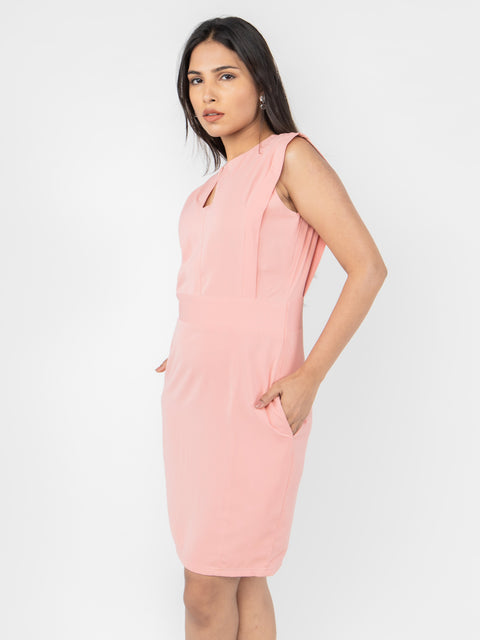 PEACH STRAIGHT FIT DRESS
