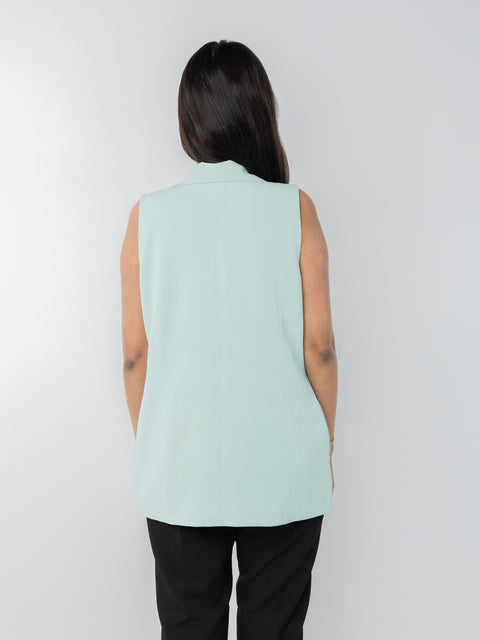 MINT GREEN SLEEVELESS JACKET
