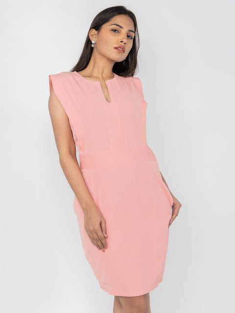PEACH STRAIGHT FIT DRESS
