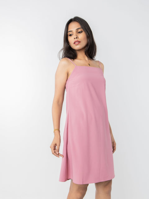 PINK BACKLESS DRESS