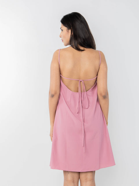 PINK BACKLESS DRESS