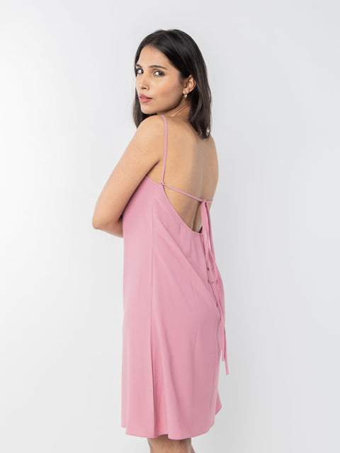 PINK BACKLESS DRESS