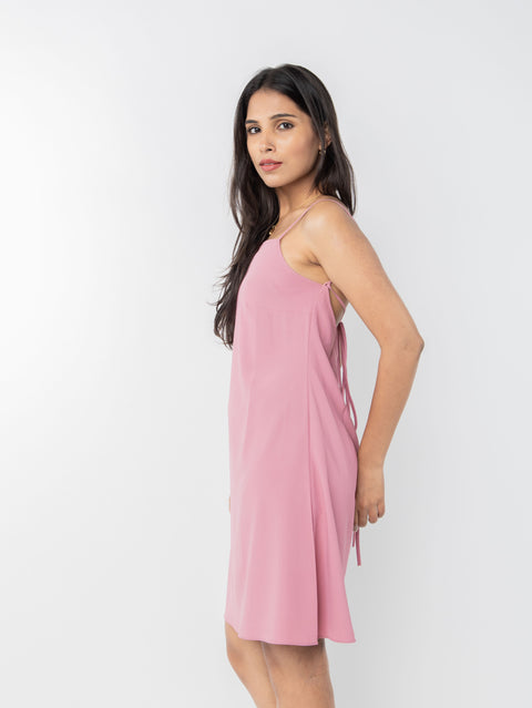 PINK BACKLESS DRESS