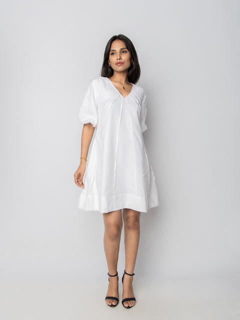WHITE A-LINE DRESS