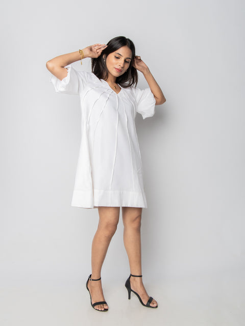 WHITE A-LINE DRESS