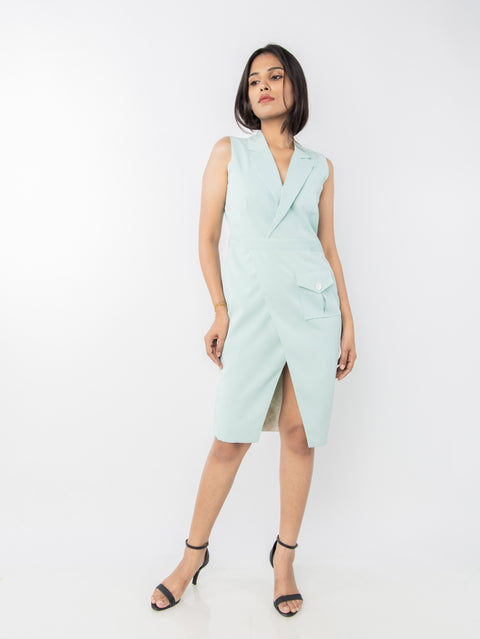 MINT GREEN OVERLAP DRESS