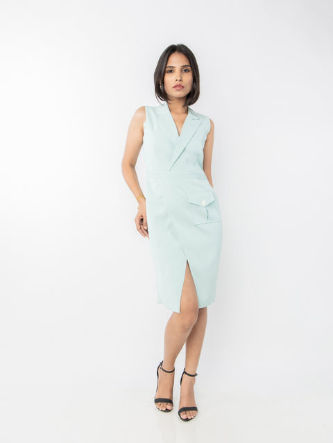 MINT GREEN OVERLAP DRESS