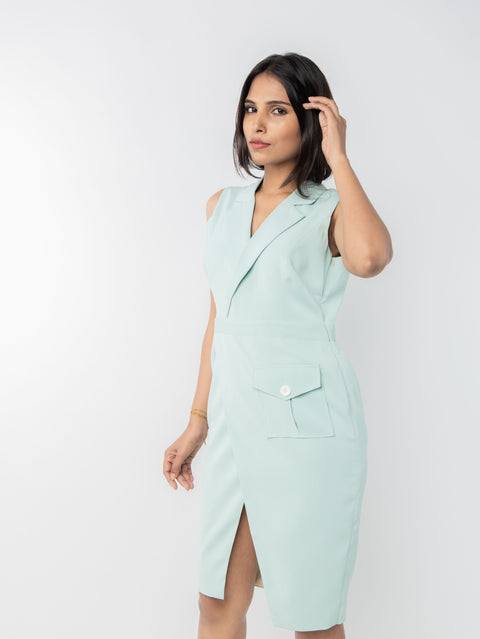 MINT GREEN OVERLAP DRESS
