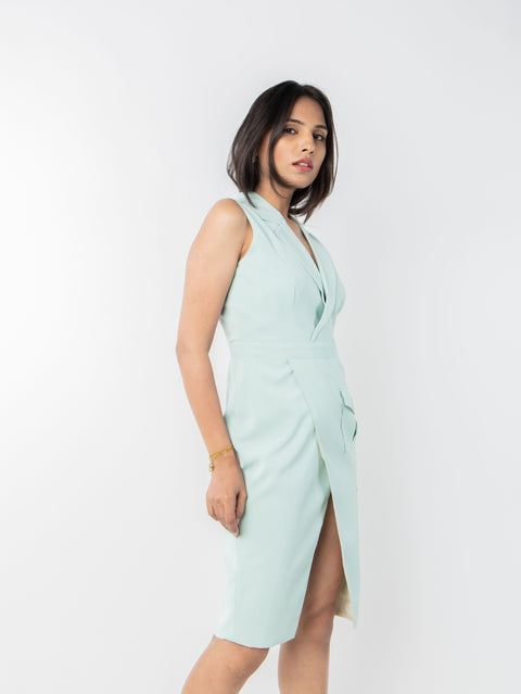 MINT GREEN OVERLAP DRESS
