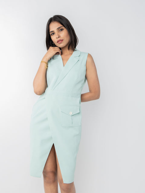 MINT GREEN OVERLAP DRESS