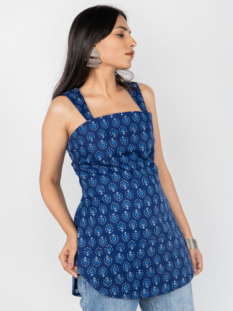 INDIGO  BLOCK PRINT KURTI