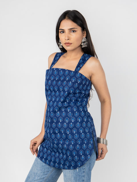 INDIGO  BLOCK PRINT KURTI