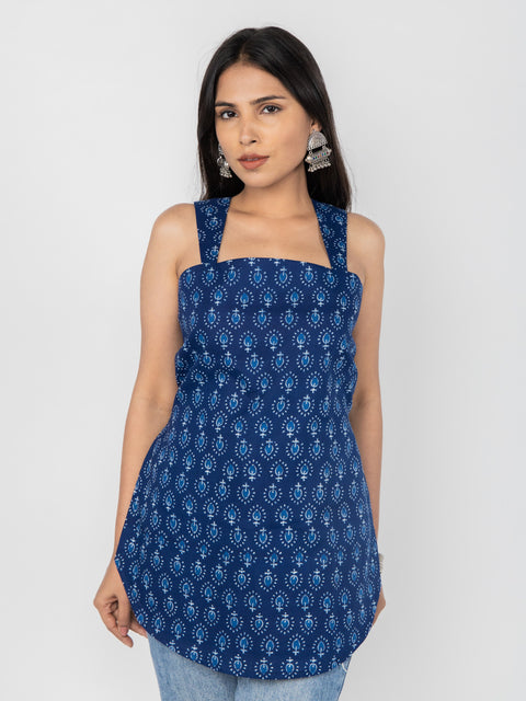 INDIGO  BLOCK PRINT KURTI