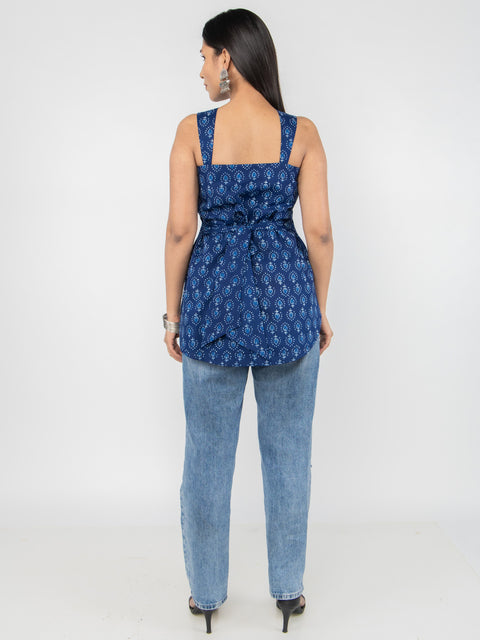INDIGO  BLOCK PRINT KURTI