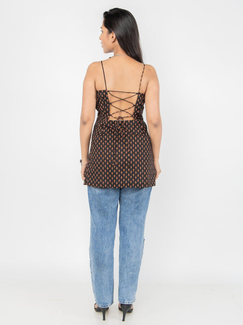 BLACK SPAGHETTI STRAP KURTI