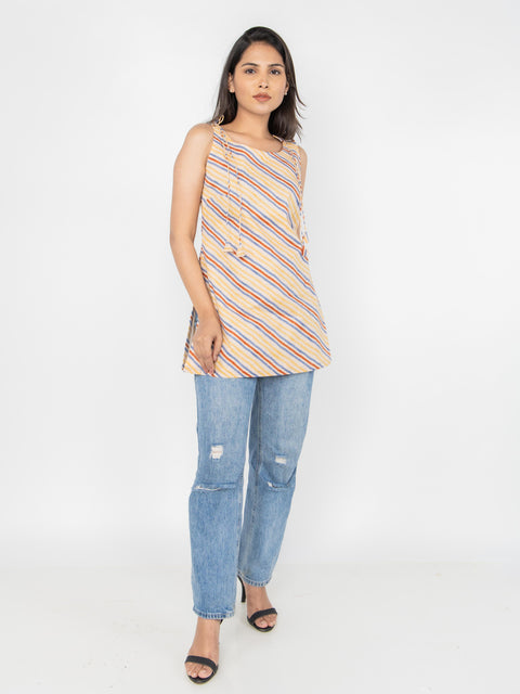 STRIPED SLEEVELESS KURTI