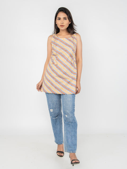 STRIPED SLEEVELESS KURTI