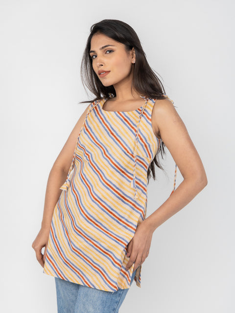 STRIPED SLEEVELESS KURTI