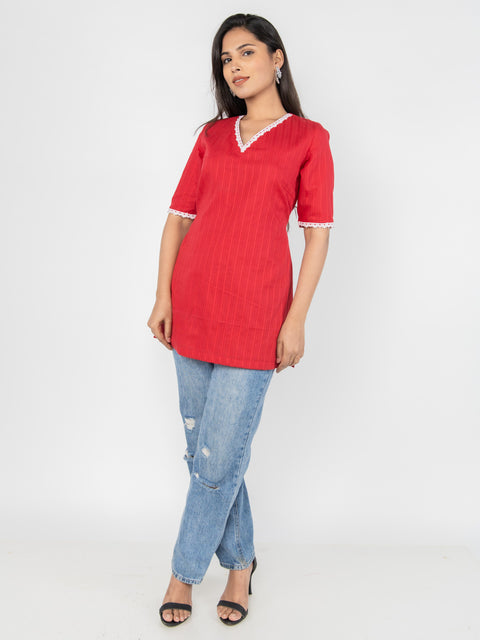 SOLID RED KURTI
