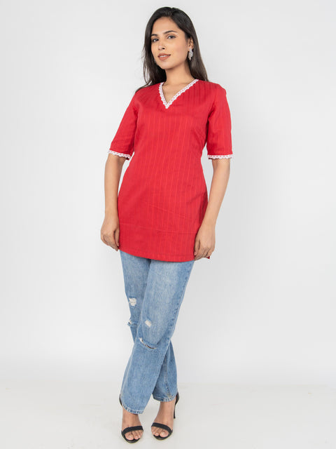SOLID RED KURTI